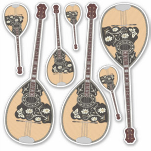 Bouzouki-Sticker-Set Aufkleber