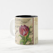 Bouzouki Tulip Vintage Noten - individuell Zweifarbige Tasse (Vorderseite Links)