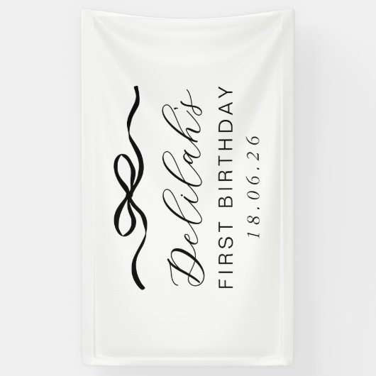 Bow 1. Geburtstag Banner (Vertikal)