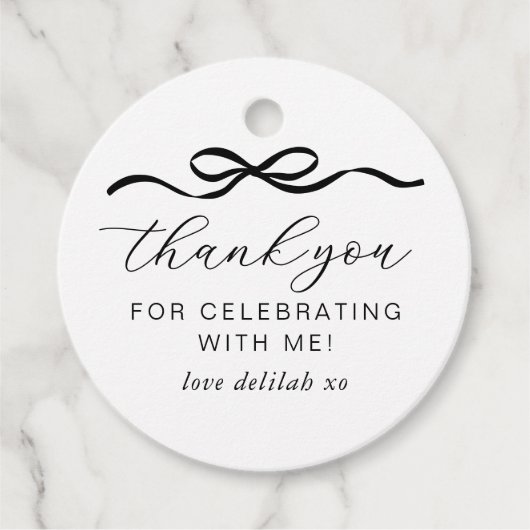 Bow 1. Geburtstag Geschenkanhänger (Vorderseite)