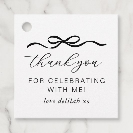 Bow 1. Geburtstag Geschenkanhänger (Vorderseite)