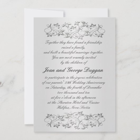 BOW 25-Jährige Einladung mit Foto (Rückseite)