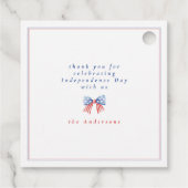 Bow 4. Juli Barbecue Ausgeklügeltes Wasserfarben Geschenkanhänger (Rückseite)