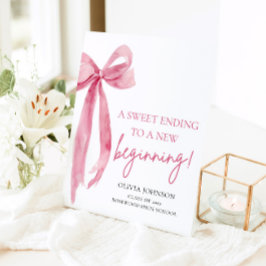 Bow Abschluss ein süß Ende zu einem neuen Anfang Sockelschild