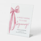 Bow Abschluss ein süß Ende zu einem neuen Anfang Sockelschild (Vorderseite)