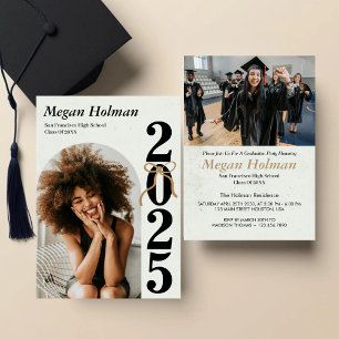 Bow Abschlussklasse 2025 Bogen Foto Graduierungsfe Einladung