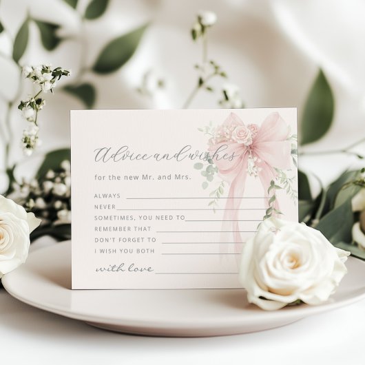 Bow Advice and wishes for the Bride card