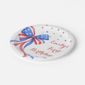 Bow American 4. Juli Geburtstag Papier Teller (Schrägansicht)