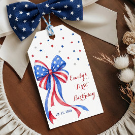 Bow Amerikanische 4. Juli Thema Geburtstagsgeschen Geschenkanhänger