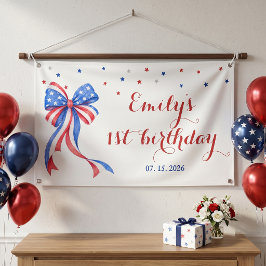 Bow Amerikanischer 4. Juli Geburtstagsthema Banner