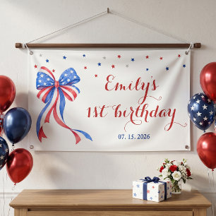 Bow Amerikanischer 4. Juli Geburtstagsthema Banner
