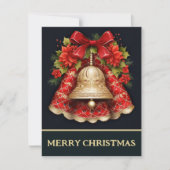 Bow and Bell - Weihnachtskarte Feiertagskarte (Vorderseite)