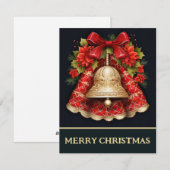Bow and Bell - Weihnachtskarte Feiertagskarte (Vorne/Hinten)