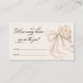 Bow and Pearl How Many Kisses Bridal Game Begleitkarte (Vorderseite)