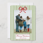 Bow And Stripes Christmas Card Einladung (Vorderseite)