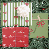 Bow And Stripes Christmas Geschenkpapier Set