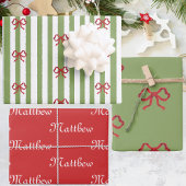 Bow And Stripes Christmas Geschenkpapier Set