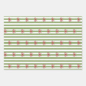 Bow And Stripes Weihnachten Geschenkpapier Set (Vorderseite)