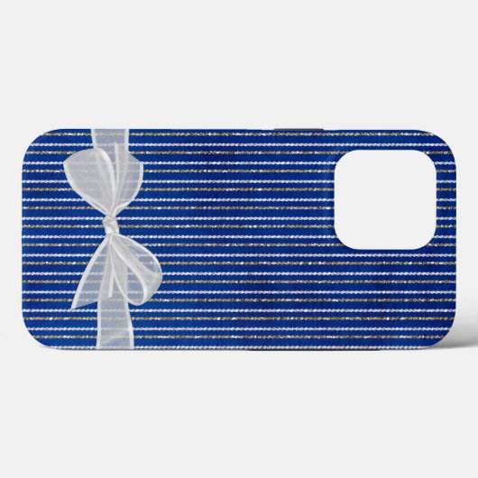 Bow auf Glitzer Streifen Case-Mate iPhone Hülle (Rückseite (Horizontal))
