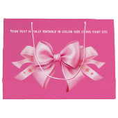 Bow auf Trendy Barbiedoll Bubblegum Pink Große Geschenktüte (Rückseite)