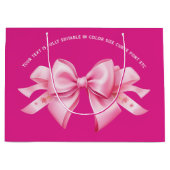 Bow auf Trendy Barbiedoll Hot Pink Große Geschenktüte (Vorderseite)