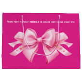 Bow auf Trendy Barbiedoll Hot Pink Große Geschenktüte (Rückseite)