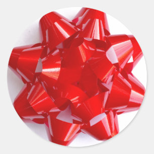 Bow-Aufkleber rot Runder Aufkleber