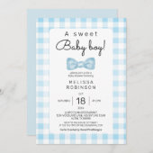 Bow Baby Boy Dusche Einladung (Vorne/Hinten)
