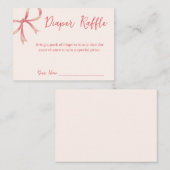 Bow Baby Duwer Diaper Raffekarte Mitteilungskarte (Vorne/Hinten)