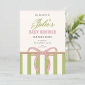 Bow-Baby-Empfangsfeier Einladung (Stehend Vorderseite)