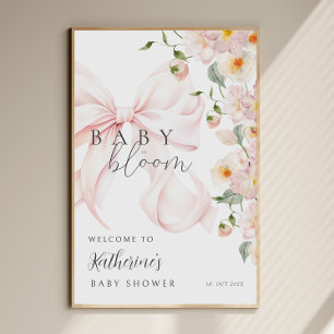 Bow Baby in Bloom Baby Dusche Begrüßungszeichen Pl Poster