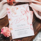 Bow Baby in Bloom Baby Dusche Einladung