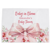 Bow Baby in Bloom rosa florals Baby Dusche Große Geschenktüte (Vorderseite)
