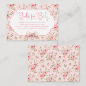 Bow Baby Shower Books für die Babyverpackung Begleitkarte (Vorne/Hinten)