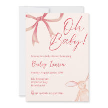 Bow Baby Shower Einladung