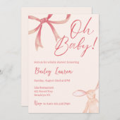 Bow Baby Shower Einladung (Vorne/Hinten)