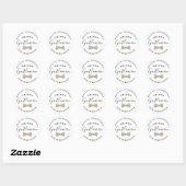Bow Baby Shower Stickers, Imitate Gold Glitzer Runder Aufkleber (Blatt)