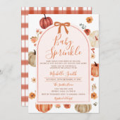 Bow Baby Sprinkle Pumpkin Herbst Babydusche Einladung (Vorne/Hinten)