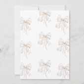 Bow Baptism Girl Einladung (Rückseite)
