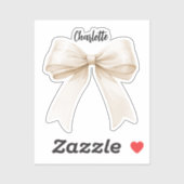 Bow-Beige-Creme-Skript Aufkleber (Blatt)