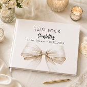 Bow beige cremefarbenes Brautparty Gästebuch