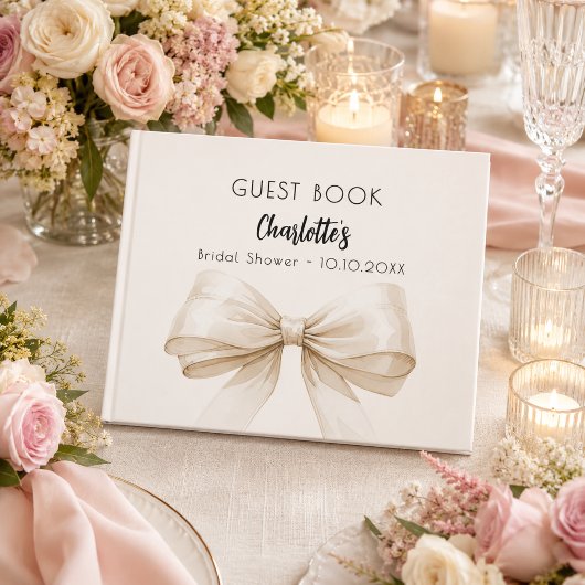 Bow beige cremefarbenes Brautparty Gästebuch
