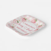Bow Berry First Strawberry Birthday Paper Tellers Pappteller (Gewinkelt)