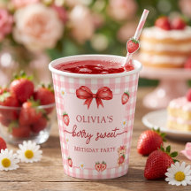 Bow Berry Sweet Girl Geburtstag Papierbecher