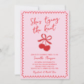 Bow bindet das handgezeichnete Brautparty der Knot Einladung (Vorderseite)