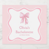 Bow bindet den Knot-Junggeselinnen-Abschied-Champa Schaumweinetikett (Einzelnes Label)