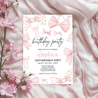 Bow Birthday Einladung