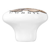 Bow Black Ribbon Pet White Keramikknauf (Seitenansicht)