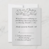 BOW Black, Silver RSVP Card (Rückseite)
