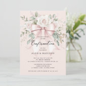 Bow & Blossom Bestätigung Einladung (Stehend Vorderseite)